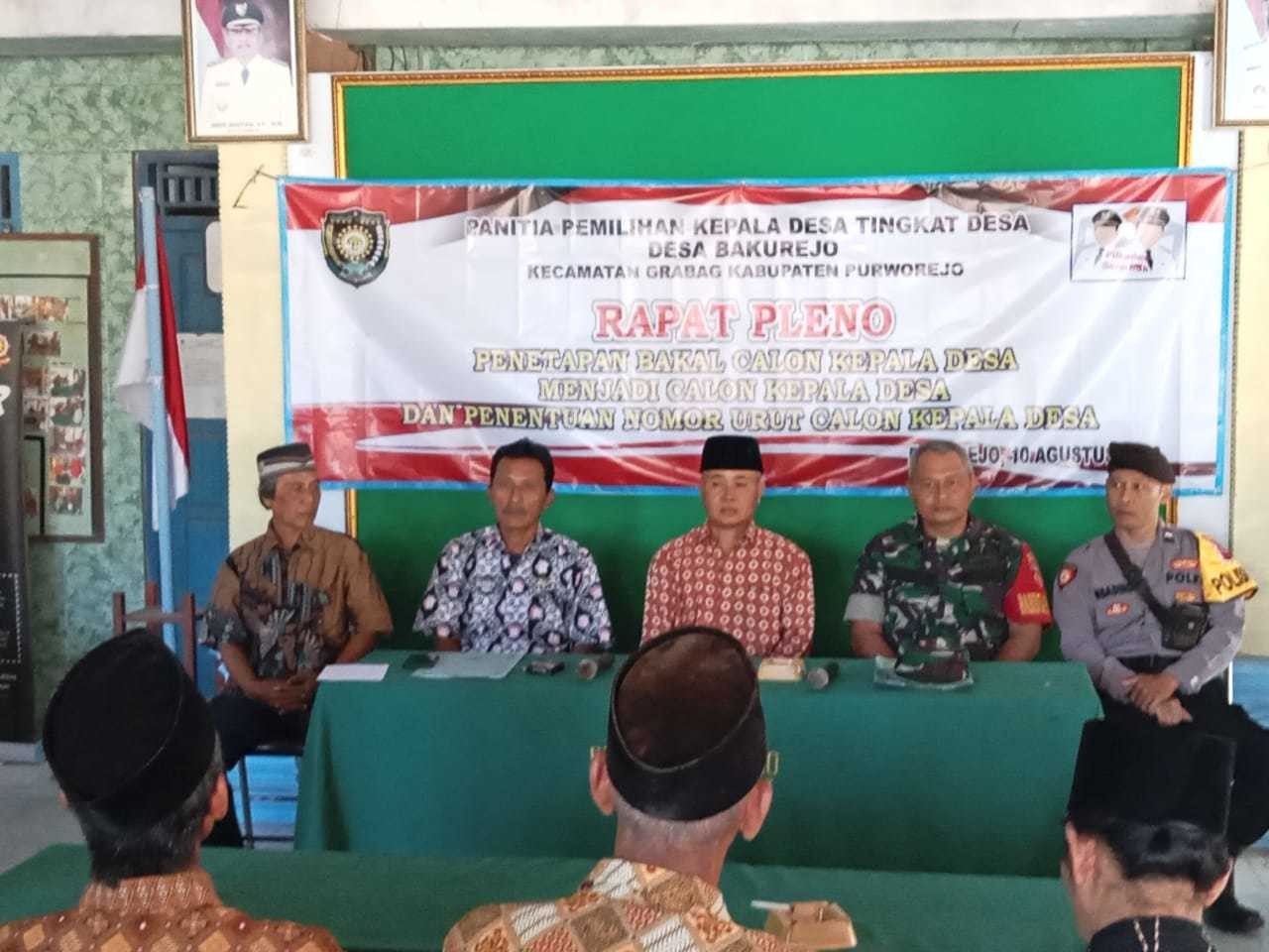 RAPAT PLENO TERBUKA PENETAPAN CALON KEPALA DESA BAKUREJO