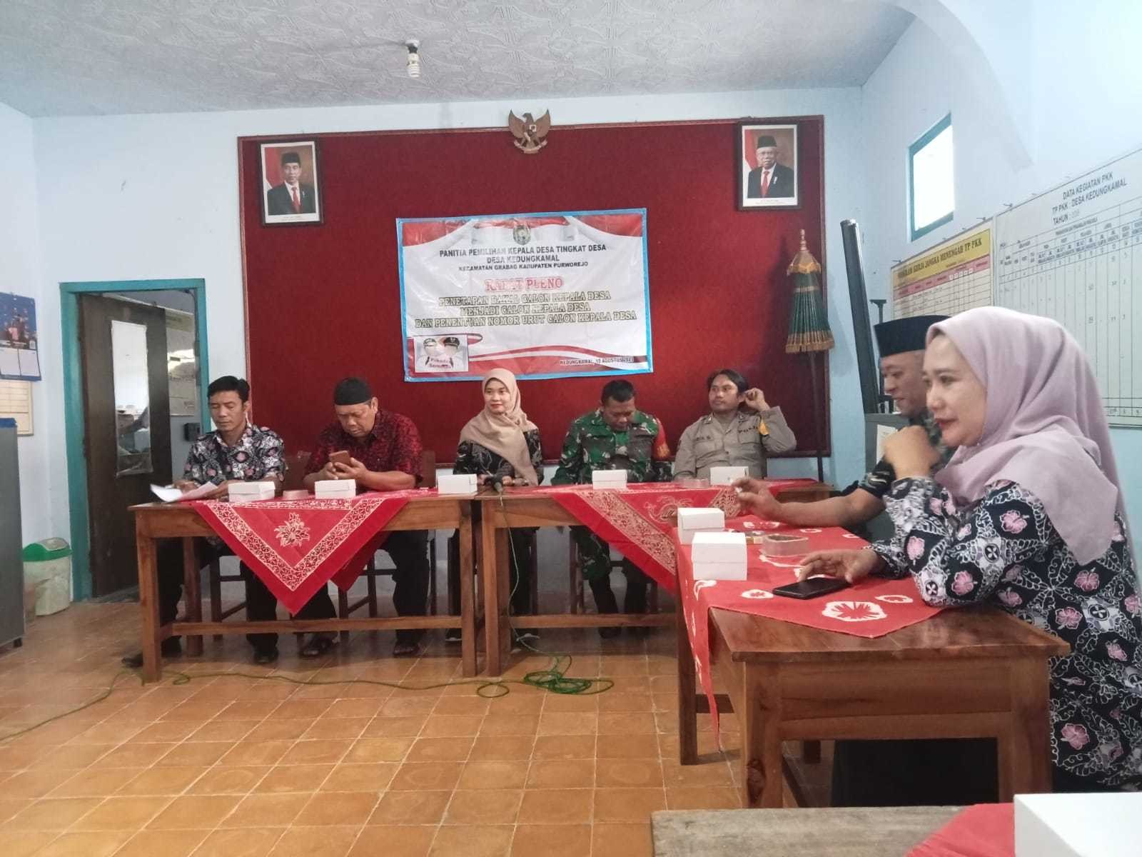 RAPAT PLENO TERBUKA PENETAPAN CALON KEPALA DESA KEDUNGKAMAL