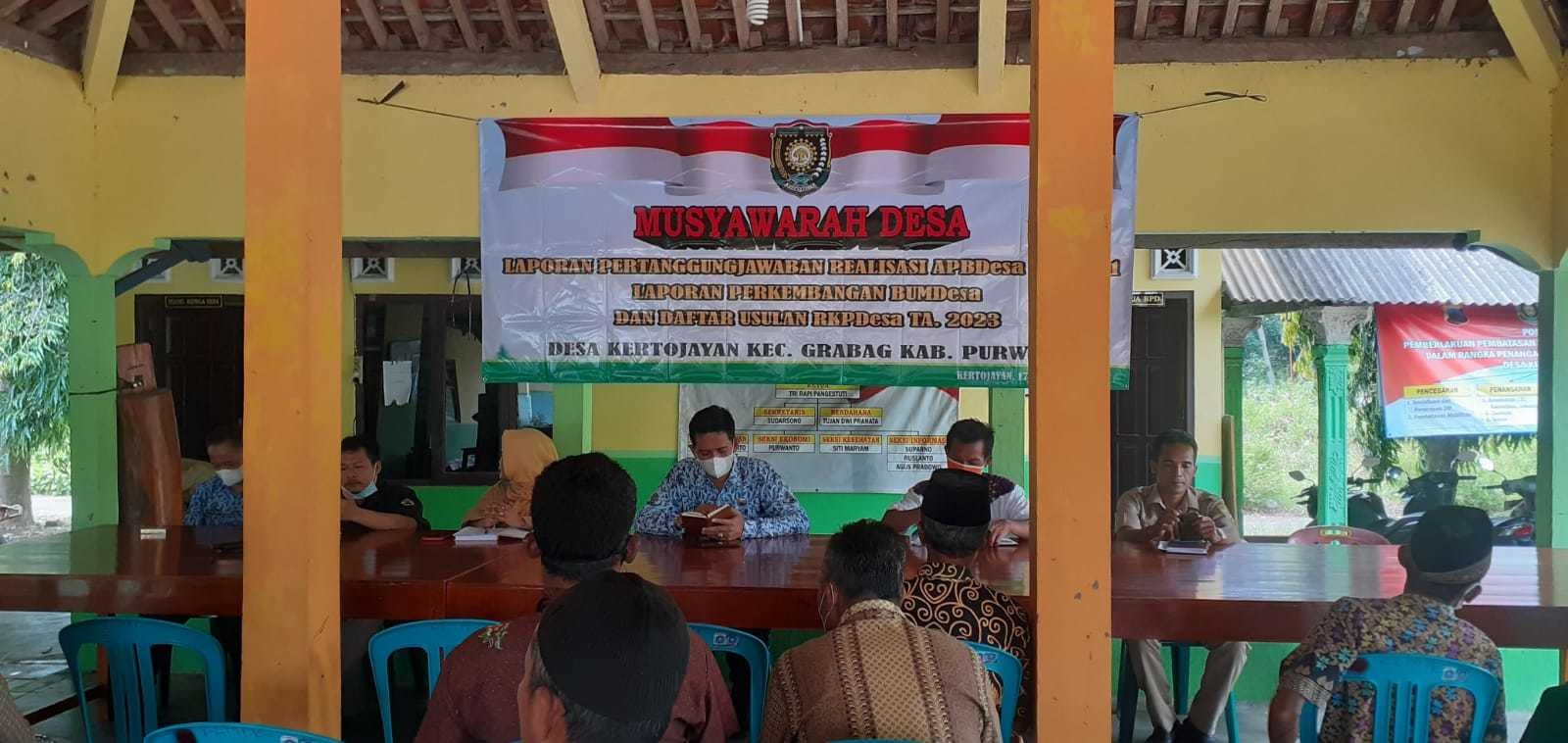 MUSDES LPJ REALISASI APBDES TA 2021 DESA KERTOJAYAN