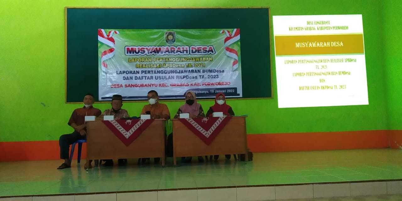 MUSDES LPJ REALISASI APBDES TA 2021 DESA SANGUBANYU