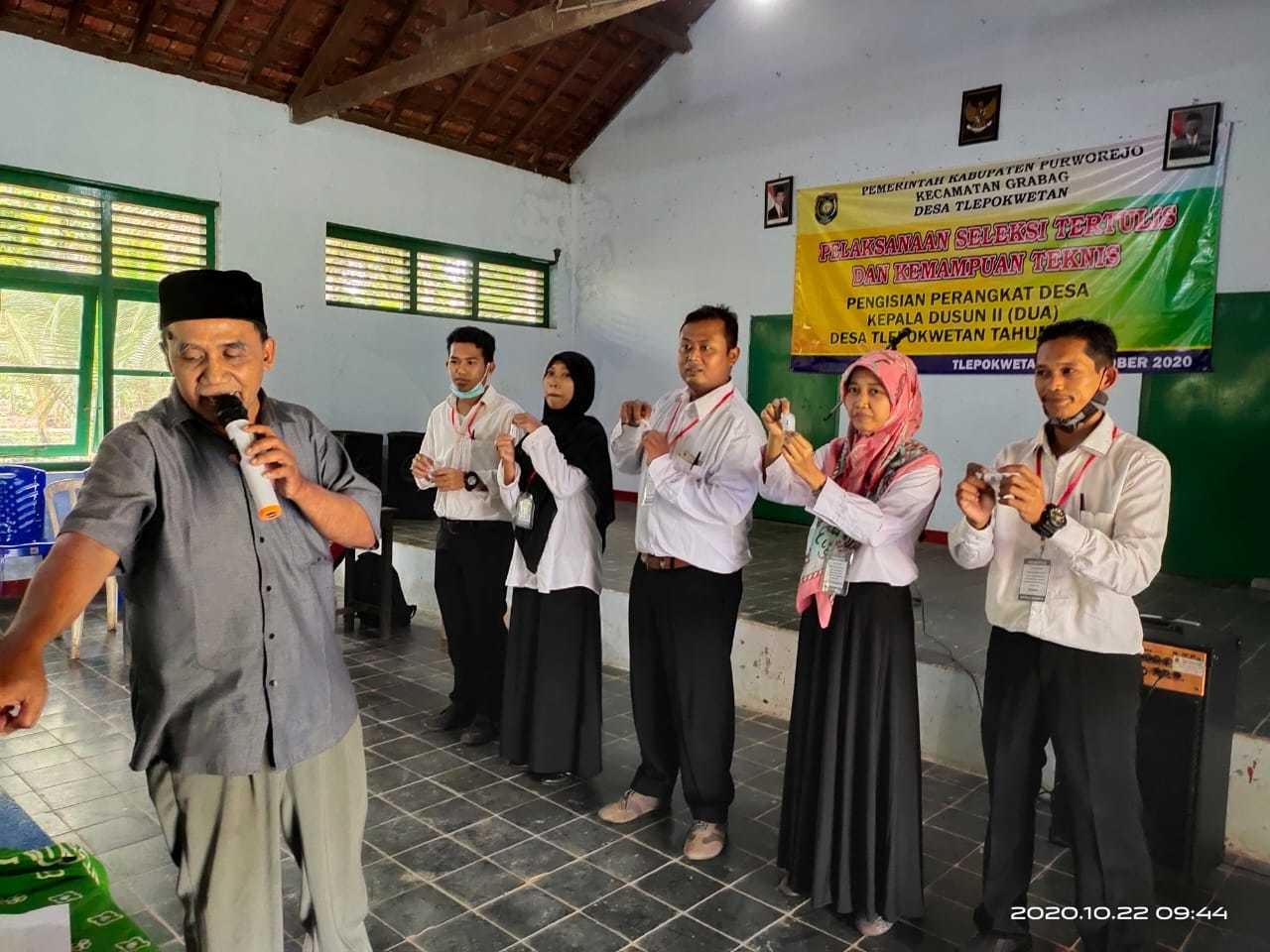 DESA TLEPOKWETAN LAKSANAKAN SELEKSI PENGISIAN KEKOSONGAN KEPALA DUSUN II