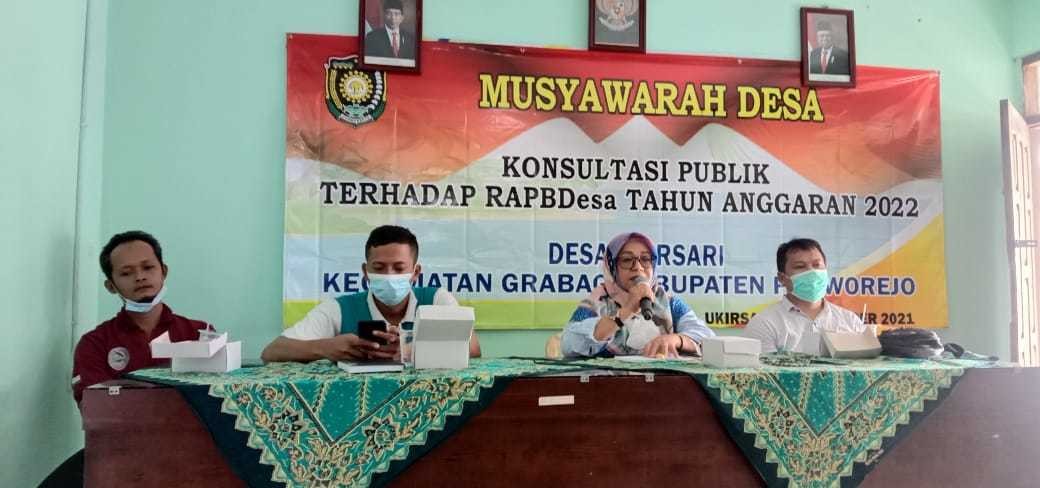 MUSDES KONSULTASI PUBLIK TERHADAP RAPBDES 2022 DESA UKIRSARI