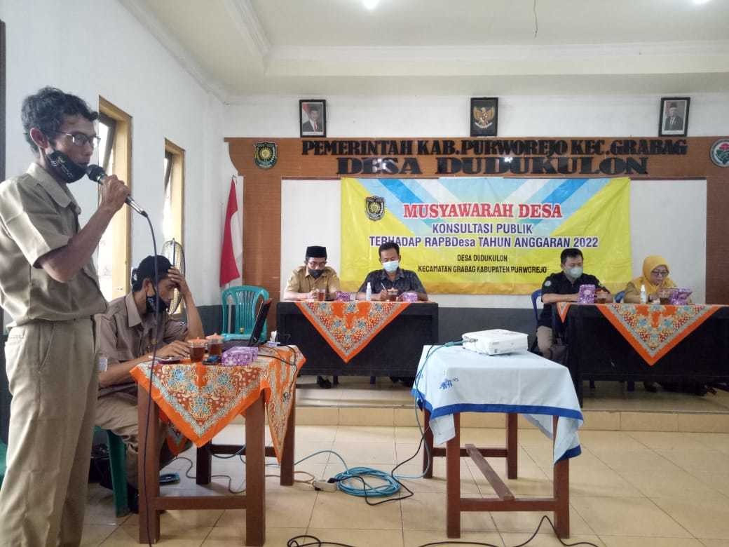 MUSDES KONSULTASI PUBLIK TERHADAP RAPBDES 2022 DESA DUDUKULON