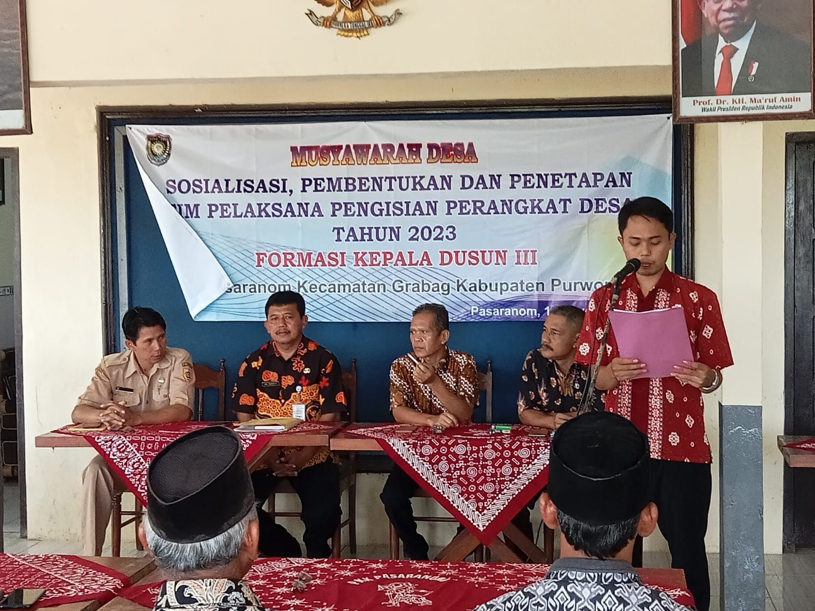 Sosialisasi Pengisian Perangkat Desa Kadus 3 Pasaranom